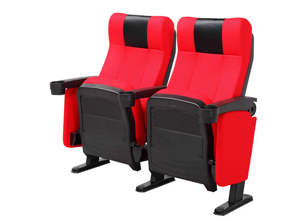 PP Backrest Movie Theatre Chairs  Powder Coating Treatment