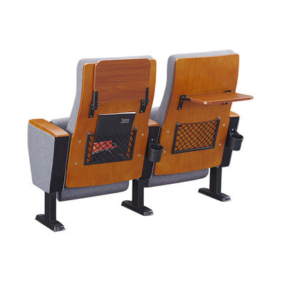 Grey Color Plywood Backrest Fireproof Folding Auditorium Chairs For Theater